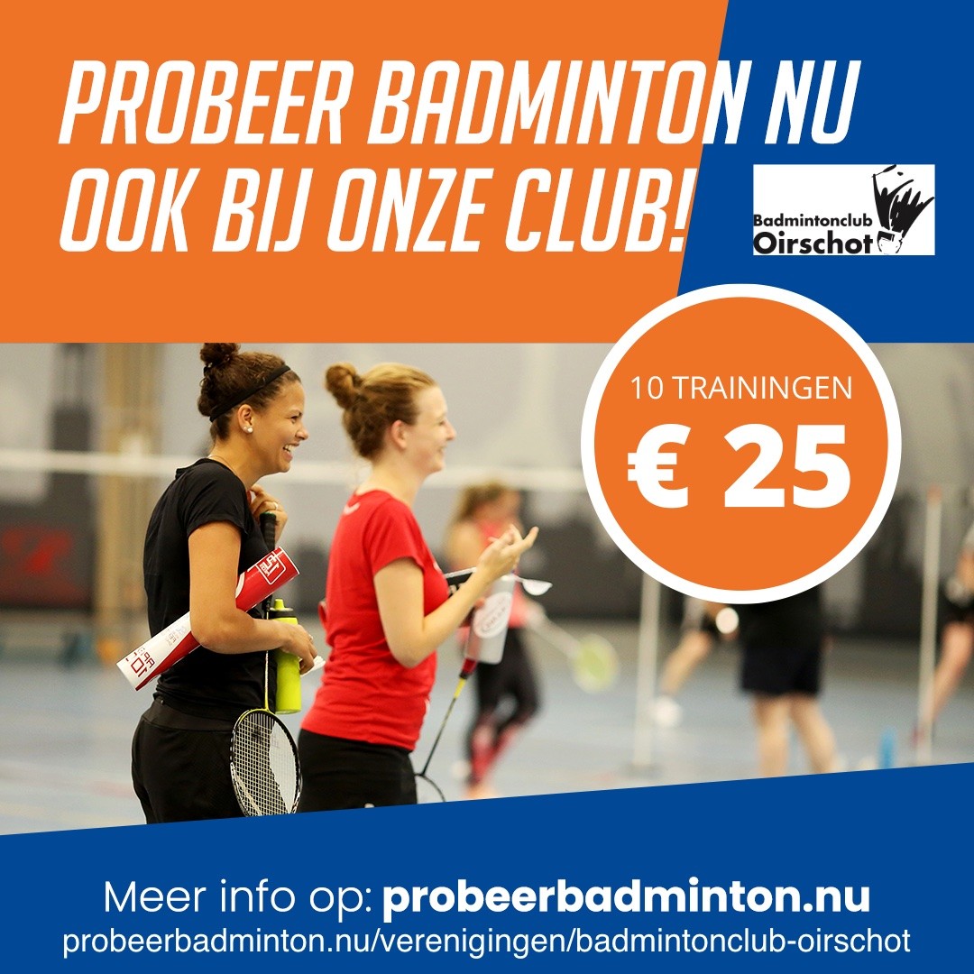 Binnenkort Probeerbadminton 2025